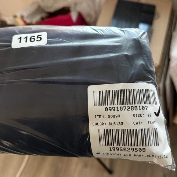 J.Crew Kallie Straight-Leg Pant WMNS SZ 12 Navy Blue High Rise Flat Front - Picture 8 of 8